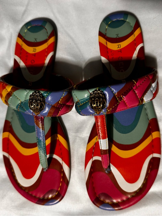 Kurt Geiger Shoes - Kurt Geiger Kensington T-Bar Leather Sandals Size 38.5 (US 8–8.5) NWOB Vacation